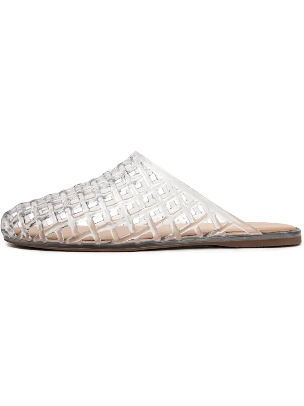 Women's Transparent Clear Mesh Hollow Slip On Closed Toe Jelly Casual Sandals